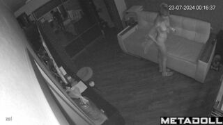 Big tits Scottish blonde fancy woman changes her clothes before watching porn