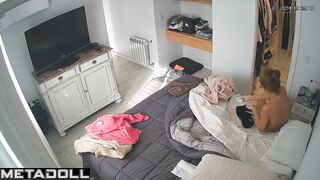 Sweet Norwegian blonde mother changes her panties before having sex