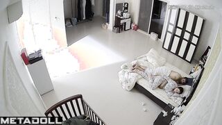 Naughty naked French brunette wife gets brutally fucked in doggy style voyeur cam