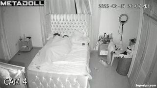 Married brunette couple fucks in their bed
