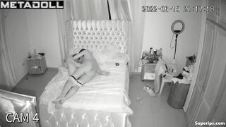 Married brunette couple fucks in their bed