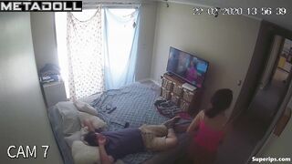 Latin hippie couple fucks in their bed