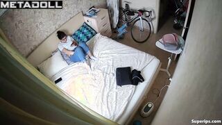 Russian teenage girl masturbates on her bed