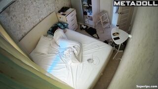 Russian teenage girl masturbates topless