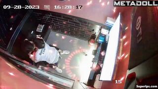 Korean teenage couple has sex in a karaoke