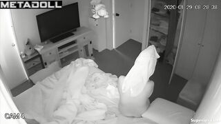 Gorgeous European mom gets dressed in her room