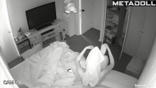 Gorgeous European mom gets dressed in her room