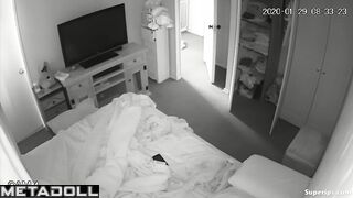 Gorgeous European mom gets dressed in her room