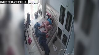 Asian college couple fucks in their bed