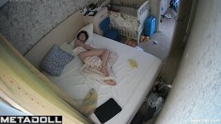 Slavic teenage girl masturbates in her sleep