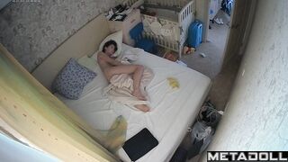 Slavic teenage girl masturbates in her sleep