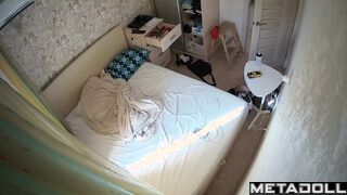 Naked Russian girl masturbates on her bed
