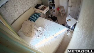 Naked Russian girl masturbates on her bed