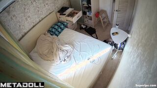 Naked Russian girl masturbates on her bed