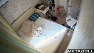 Naked Russian girl masturbates on her bed