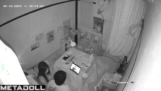 Japanese teenage couple fucks in their room