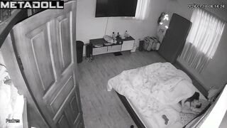 Amazing newly married couple having sex brutally in their bed spy cam