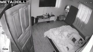 Amazing newly married couple having sex brutally in their bed spy cam