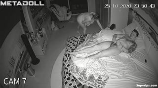 Chubby brunette woman rides her husband