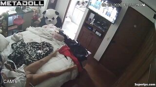 Brunette Latina girl rubs her clitoris