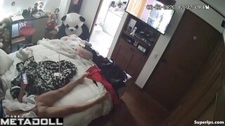 Brunette Latina girl rubs her clitoris