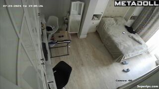 European teenage girl watching porn in lingerie