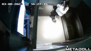 Korean college couple groping each other