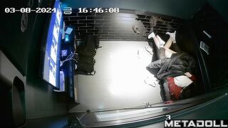 Korean college couple groping each other