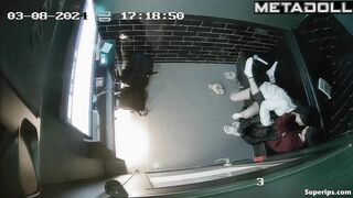 Korean college couple groping each other