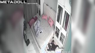 Teenage Asian couple fucks in their bed