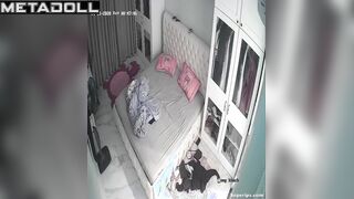 Teenage Asian couple fucks in their bed