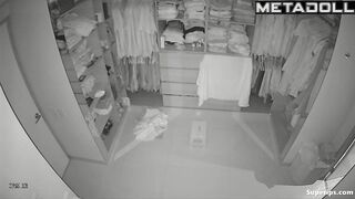 Pregnant European woman gets fucked in closet