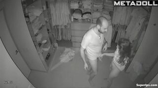 Pregnant European woman gets fucked in closet