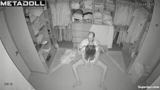 Pregnant European woman gets fucked in closet