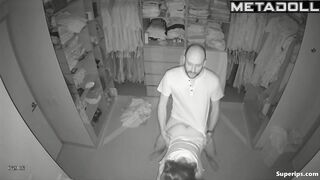 Pregnant European woman gets fucked in closet