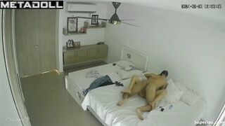 Skinny Latina woman rides her husband