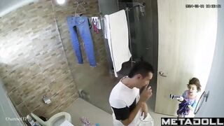 Married Latin couple fucks in the shower
