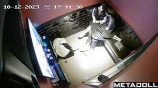 Young Korean girl masturbates in karaoke room