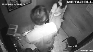 Korean teenage couple groping each other