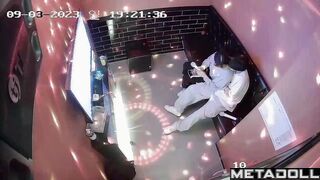 Korean teenage couple groping each other