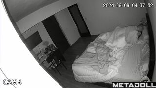 Naked Romanian brunette MILF forces her husband to fuck hidden IP cam