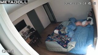 Naked Romanian brunette MILF forces her husband to fuck hidden IP cam