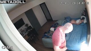 Naked Romanian brunette MILF forces her husband to fuck hidden IP cam