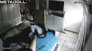 Amazing mature couple fuck on the couch hidden IP cam