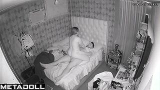Amazing amateur couple fuck brutally in their bed spy cam record