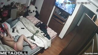 Naughty teenage girl takes pictures in lingerie