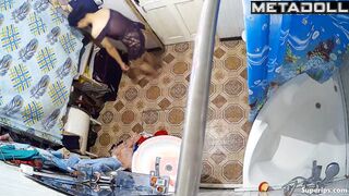 Naughty Arab woman masturbates in the bathroom