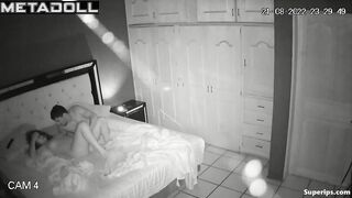Teen latina couple fucks before bedtime