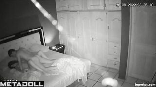 Teen latina couple fucks before bedtime