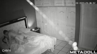 Teen latina couple fucks before bedtime